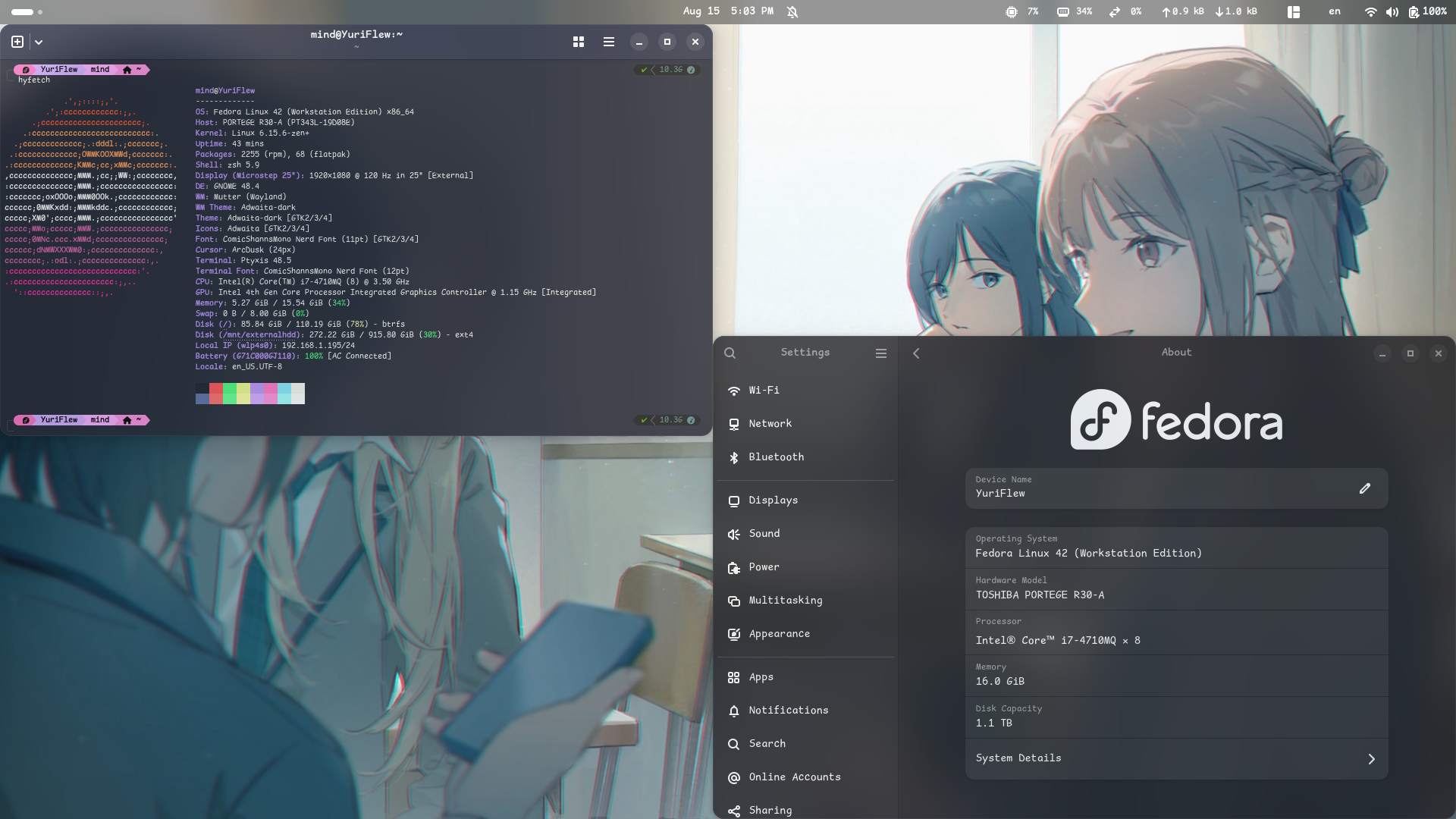 Fedora GNOME setup